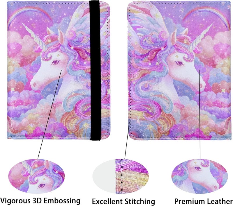bassyil Passport Holder for Women and Men PU Leather Passport Cover for Travel (White Horse) - Image 2